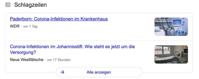 Beispiel für Google-News